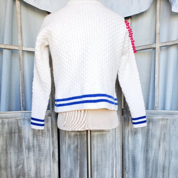 Madewell Stripe-Trim Honeycomb Pullover Sweater in Cotton-Merino Yarn Si… - Picture 8 of 10